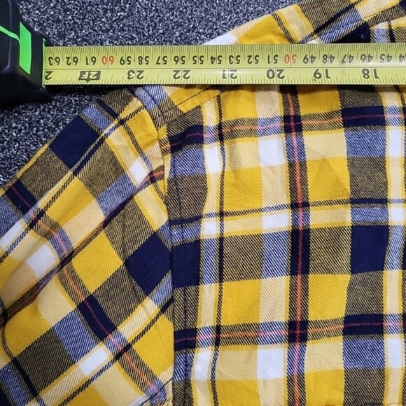 Duluth Trading Co Men's Shirt Size 3XLT Yellow Plaid Flannel Button Down Collar - Picture 10 of 13